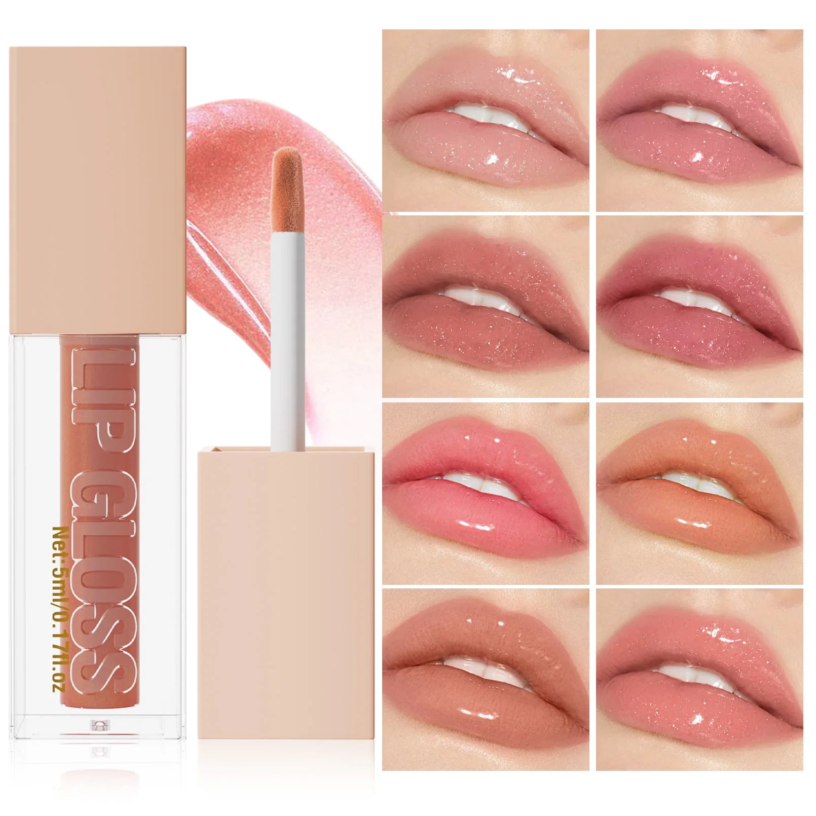 Lip Gloss Long-lasting Moisturizing Easy Halo-dyeing Waterproof Mirror Water Glass Lip Gloss Transparent Color Cosmetics