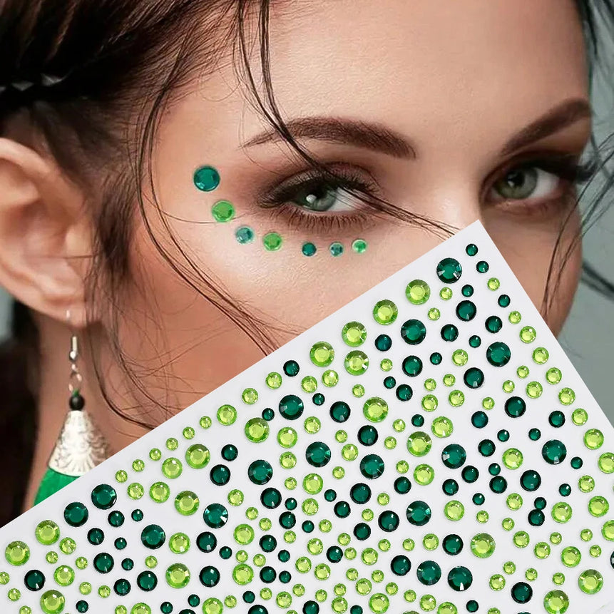 1pc Red Face Gems Jewels Rhinestone Stickers Self Adhesive Gems Stickers DIY Bling Jewel Crystal Sticker for Hair Face Eyes Body