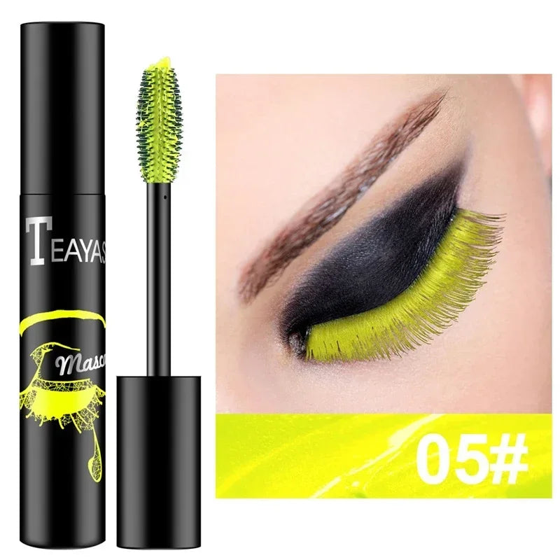 5 Colors Mascara Eyelashes Curling Extension Pink Purple Blue White Mascara Non-smudge Waterproof Fast Dry Long-lasting Makeup