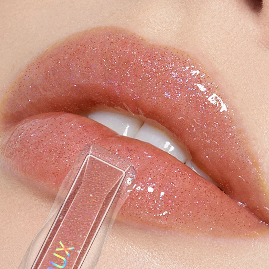 Sweet sparkling lip glaze mirror lip shine light lip gloss transparent lip tint makeup water gloss shimmer liquid lipstick girl