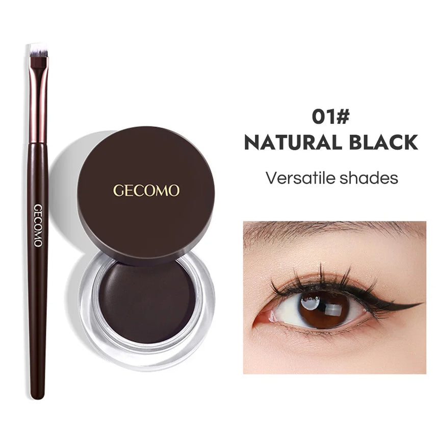GECOMO Long Wear Matte Eyeliner Gel Cream, Quick Drying Waterproof Eyeliner Gel