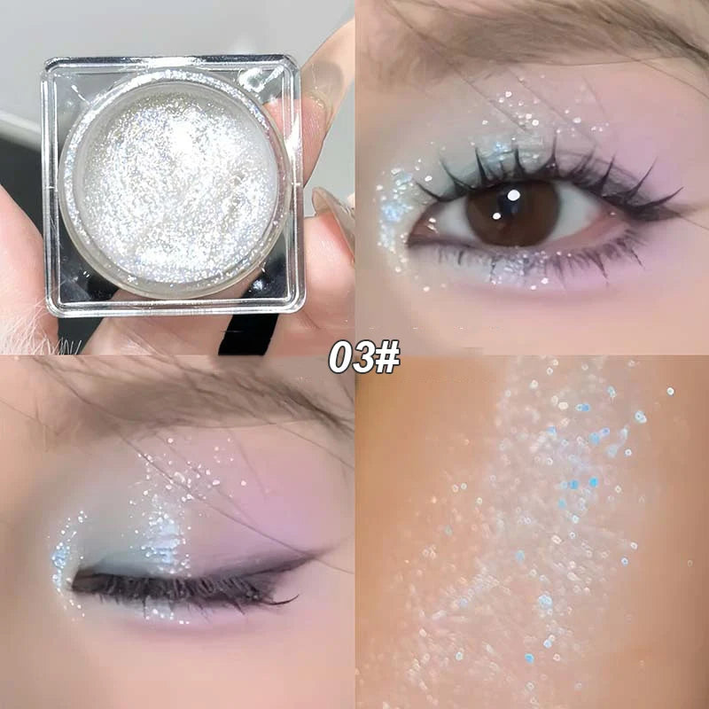 Pearl Gloss Highlighter Paste Makeup Wet Shine Diamond Glitter Eyeshadow Cream Monochrome Crystal Clear Sparkling Highlight Gel