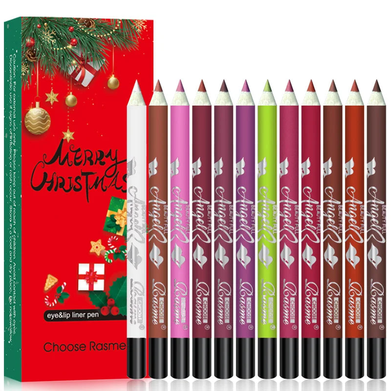 12PCS Nude Lipliner Set - Waterproof, Matte Crayon Lipliner Is Not Sticky And Easy To Apply Christmas Gifts