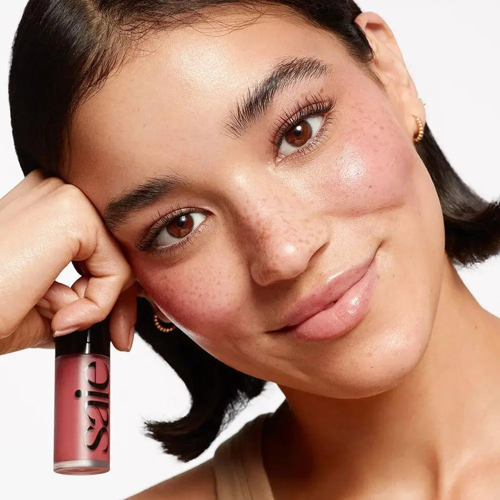 Saie Liquid Blush Highlighter Contouring Illuminating Shimmer Powder Quick-drying Non-sticky Natural Facial Makeup Soft Texture