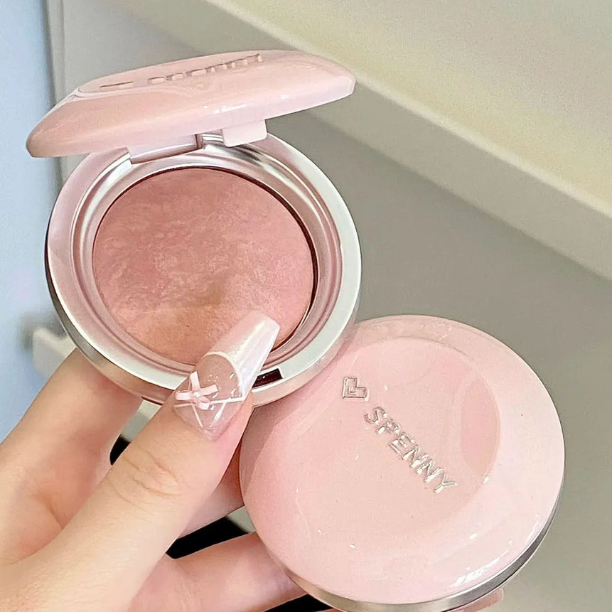 SPENNY Baking Blusher Matte Soft Mist Powder Large Capacity Shrink & Expand Color Naturally Brightening Highlight Cheek 6.2g