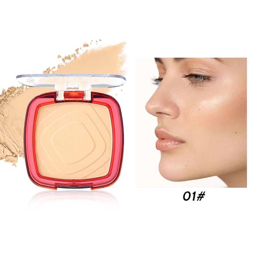 Waterproof Matte Pressed Powder Full Coverage Oil Control 24H Weightless Foundation Long Lasting Non Caking Finishing