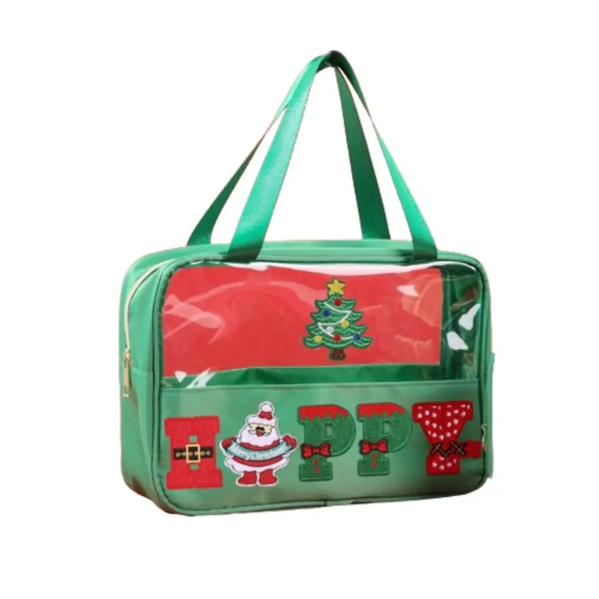 Creative Christmas Clear Travel Bags Cartoon Waterproof Christmas Toiletry Bags PVC Portable Make Up Organizer Travel