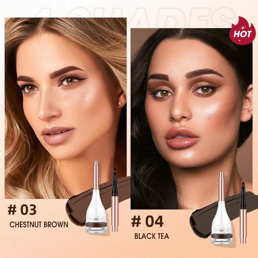 O.TWO.O Eyebrow Pomade Brow Natural Waterproof Creamy Texture Highly Tint Eyebrow Gel Double Use For Eyeliner Beauty Makeup