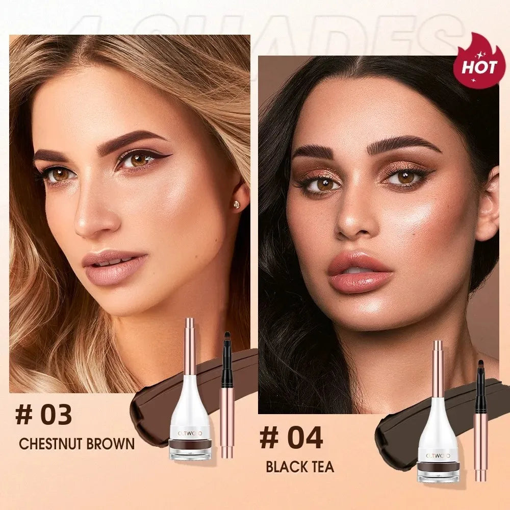 O.TWO.O Eyebrow Pomade Brow Natural Waterproof Creamy Texture Highly Tint Eyebrow Gel Double Use For Eyeliner Beauty Makeup
