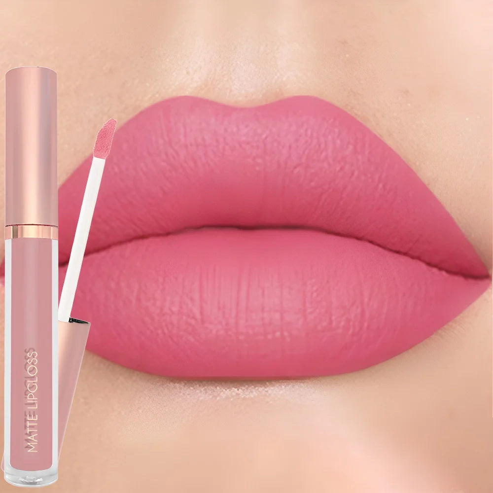 12Colors Creamy Matte Lip Gloss Long-lasting Velvet Non-drying Moisturizing Nude Berry Rose Lipstick Plump Lip Makeup Cosmetics
