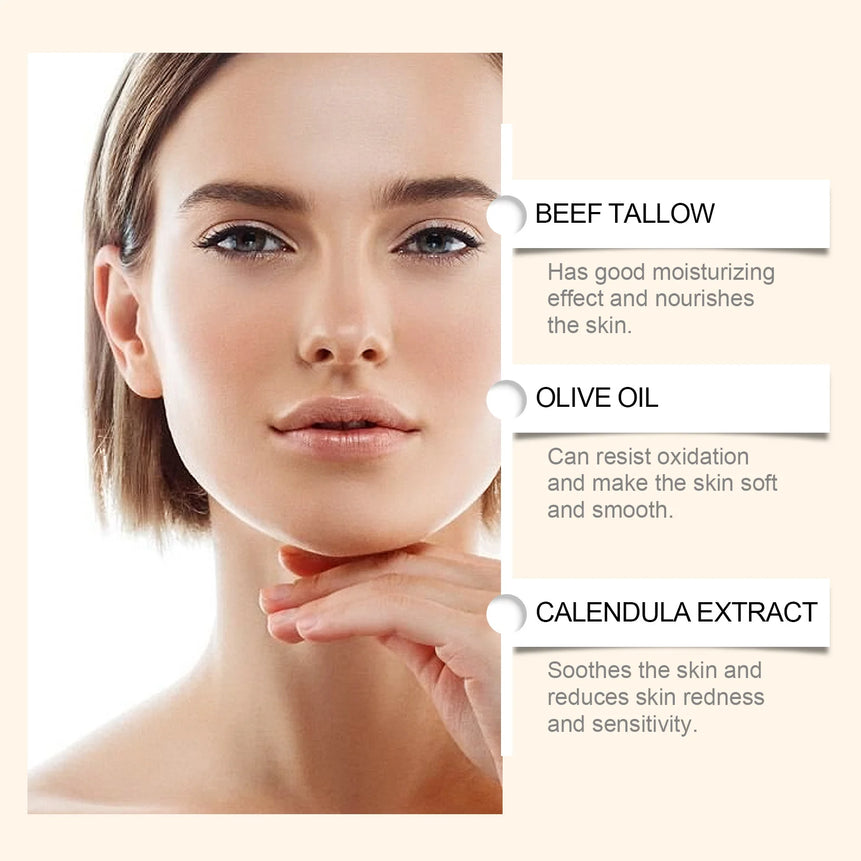 WoodSleep Beef Tallow Paste Deeply Moisturizer Brightening Wrinkle Remover Grass Fed Tallow Wild Honey Face Body Cream Skin Car