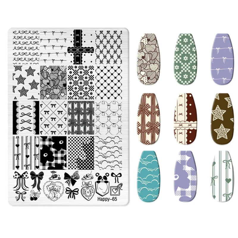 Maple Leaf Nail Stamping Plates Autumn Winter Leaves Design Polish Stencil Nail Printing Stamp Image Manicure Mold Stencil Tool