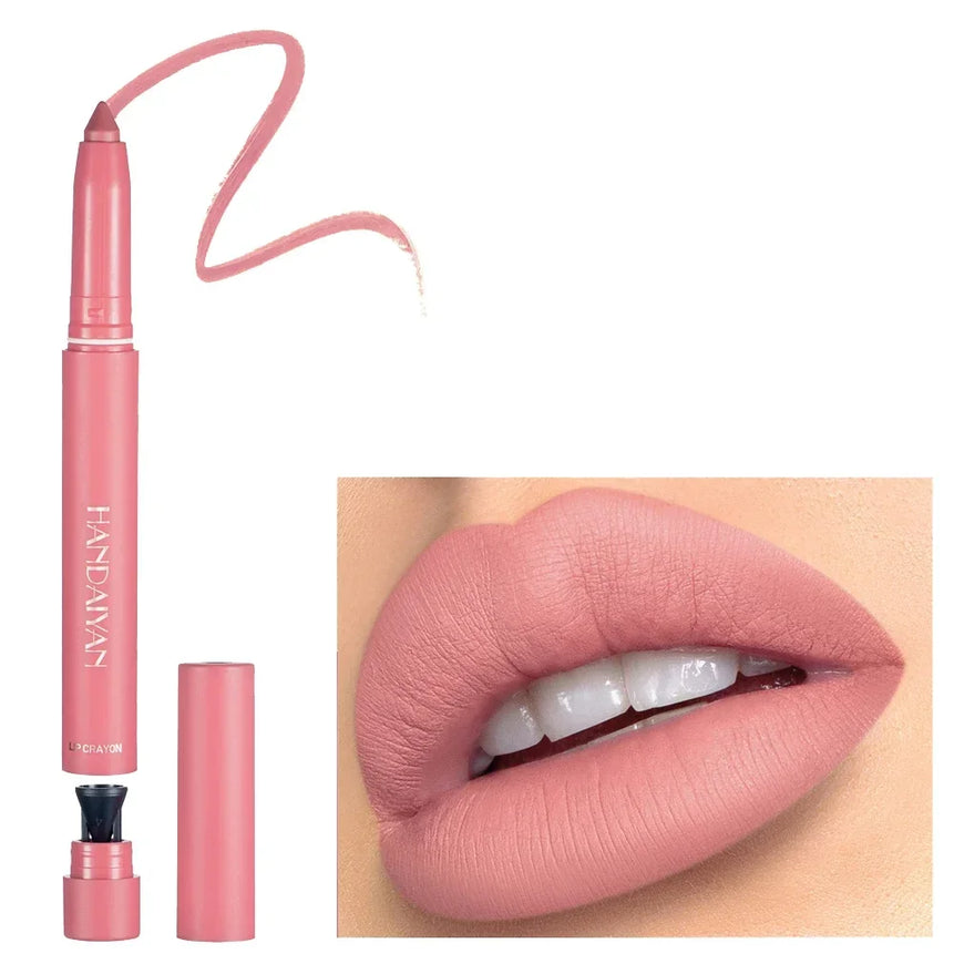 12 Colors Velvet Matte Lipsticks Waterproof Long Lasting Nude 2 IN 1 Stick on-Stick Cup Lips Makeup Tint Pen Daily Makeup Tools