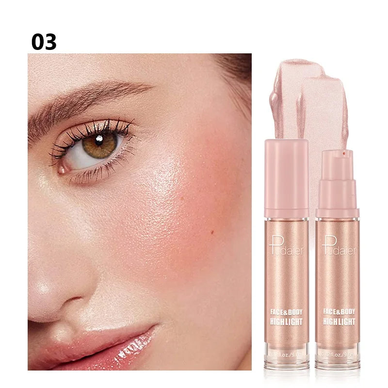 Pudaier liquid highlighter with 8 colors to choose , easy to carry, suitable for holiday dress-up and Valentine's Day date