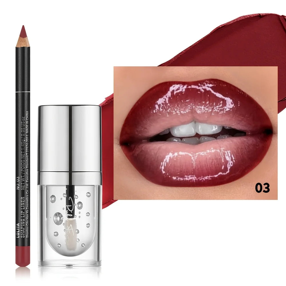 Silky Smooth Lip Liner & Nourishing Lip Oil Set - Create Versatile Stunning Looks with Long-Lasting Hydration