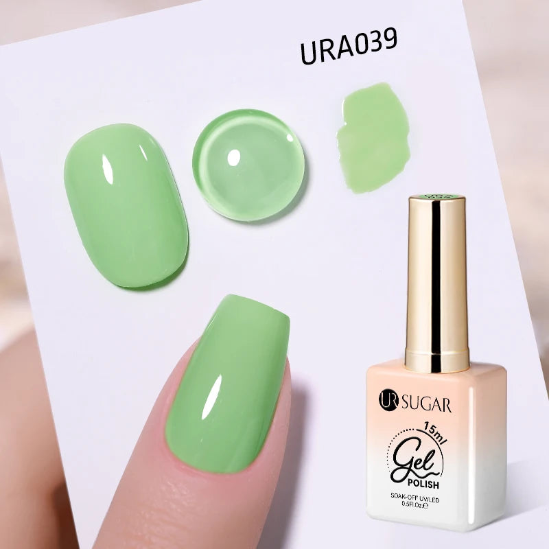 UR SUGAR 15ml No Wipe Top Base Gel Nail Gel Polish Matte Top Coat Enhancer Varnish Semi Permanent Soak Off UV LED Nail Art