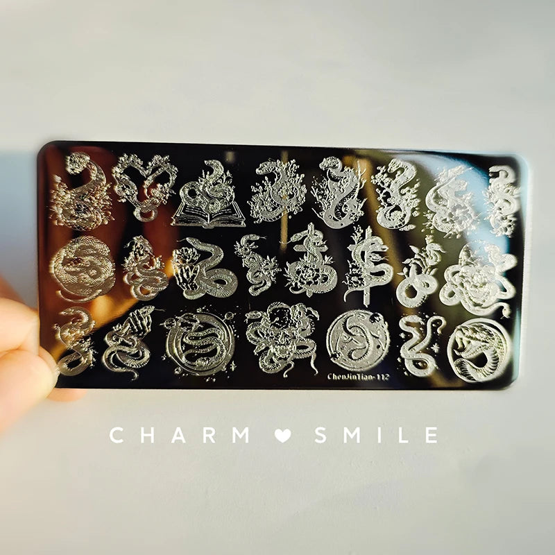 Cartoon Characters Stamping Plates  French Line Geometry  Flowers Leaves Animals Image Stainless Steel Nail Art Template Stencil