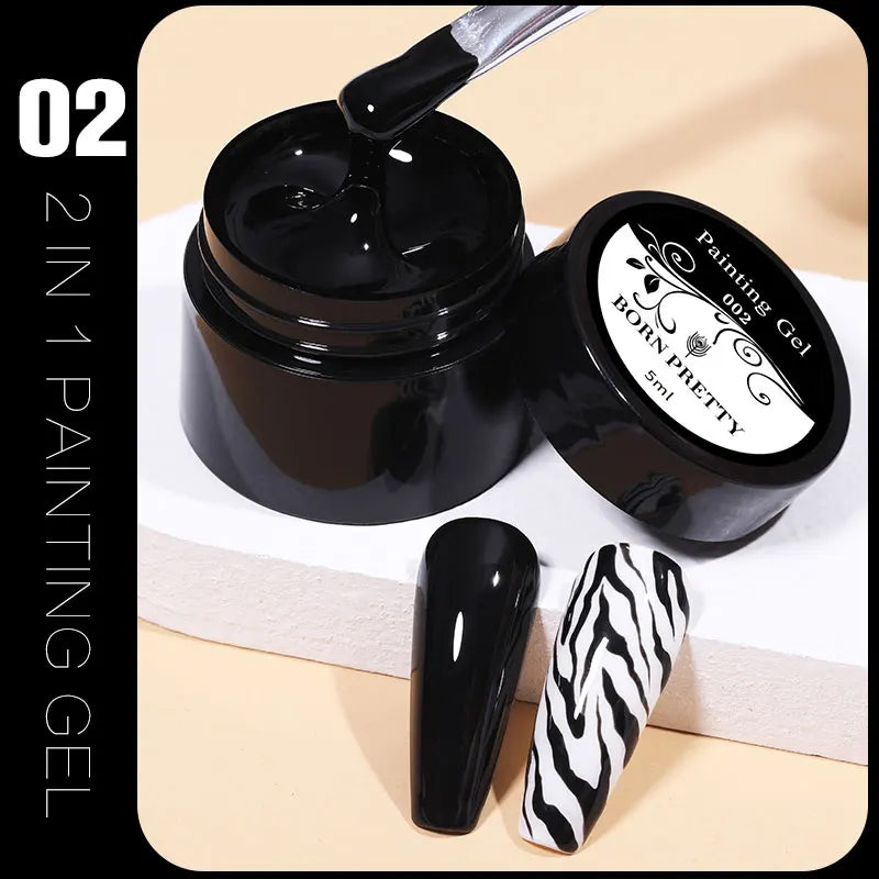 BORN PRETTY 5ml Metallic Painting Gel Polish Super Bright Silver Mirror Gel Sparkling Glitter Soak Off UV LED Gel Nail Art DIY