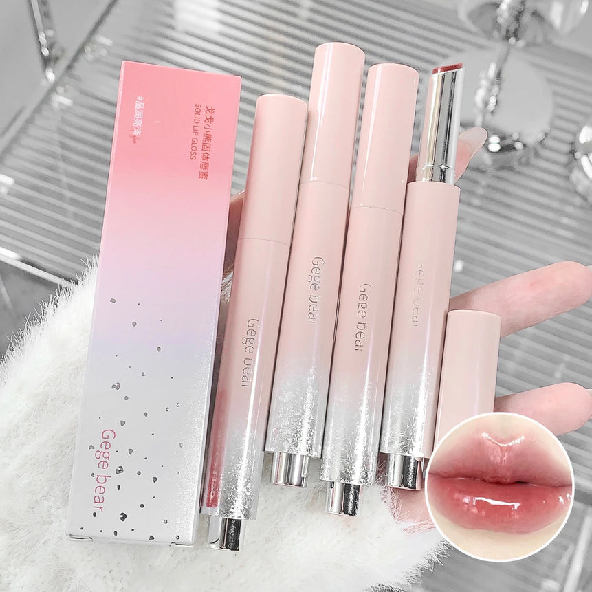 Snowy Design Solid Watery Lipstick Mirror Moisturizing Nourishing Lip Balm Beautiful Colors Suitable for Winter