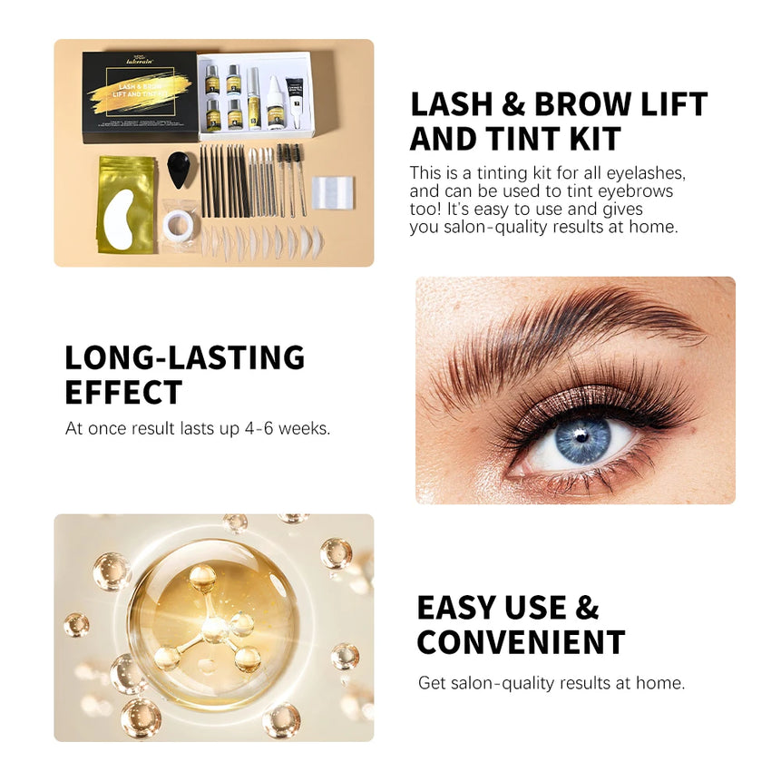 Lakerain Lash & Brow Lifted And Tint Kit Lash Brow Lift Perm Fixation Setting Curled Lashes Long-lasting Set Female Makeup