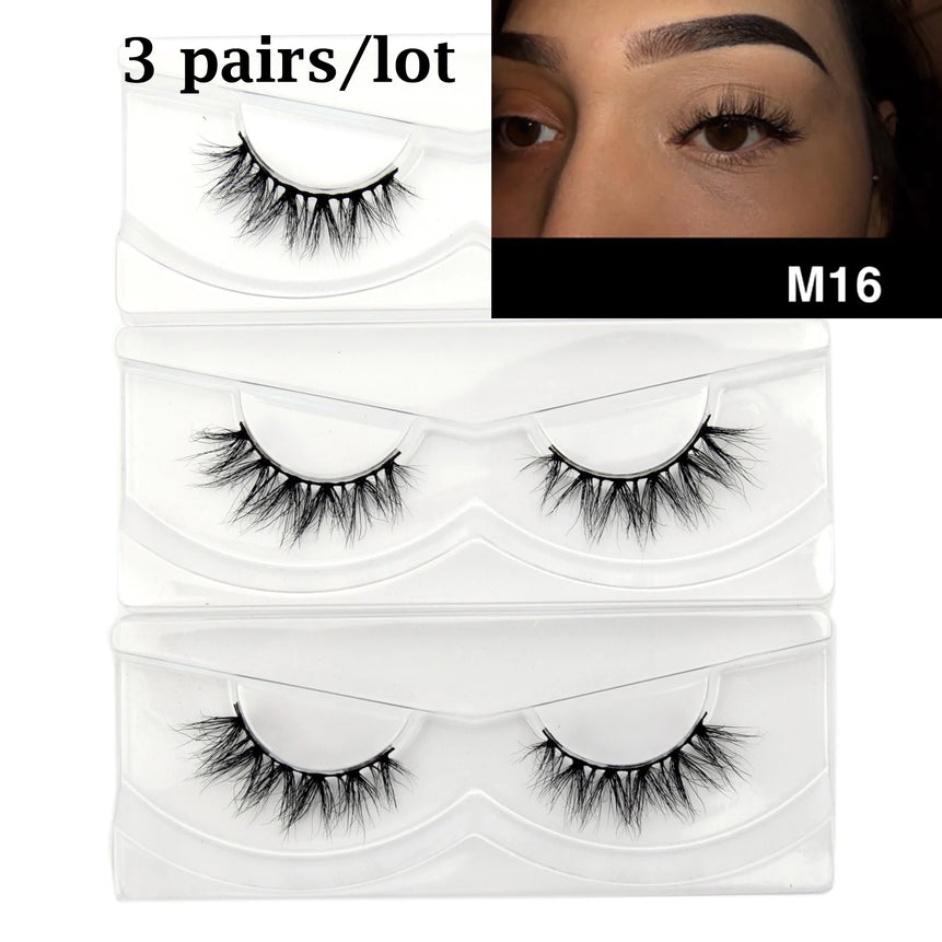 Visofree Eyelashes 3D Mink Lashes Soft Natural Handmade Cruelty Free Mink Eyelashes Lightweight  Full Strip Cilios Posticos D23