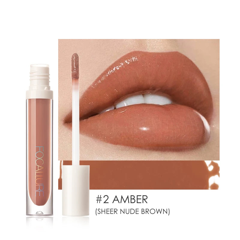 Wholesale FOCALLURE Makeup Lip Gloss Moisturizing Long Lasting Juicy Jelly Lip Tint Shiny Transparent Lipgloss Women's Cosmetics