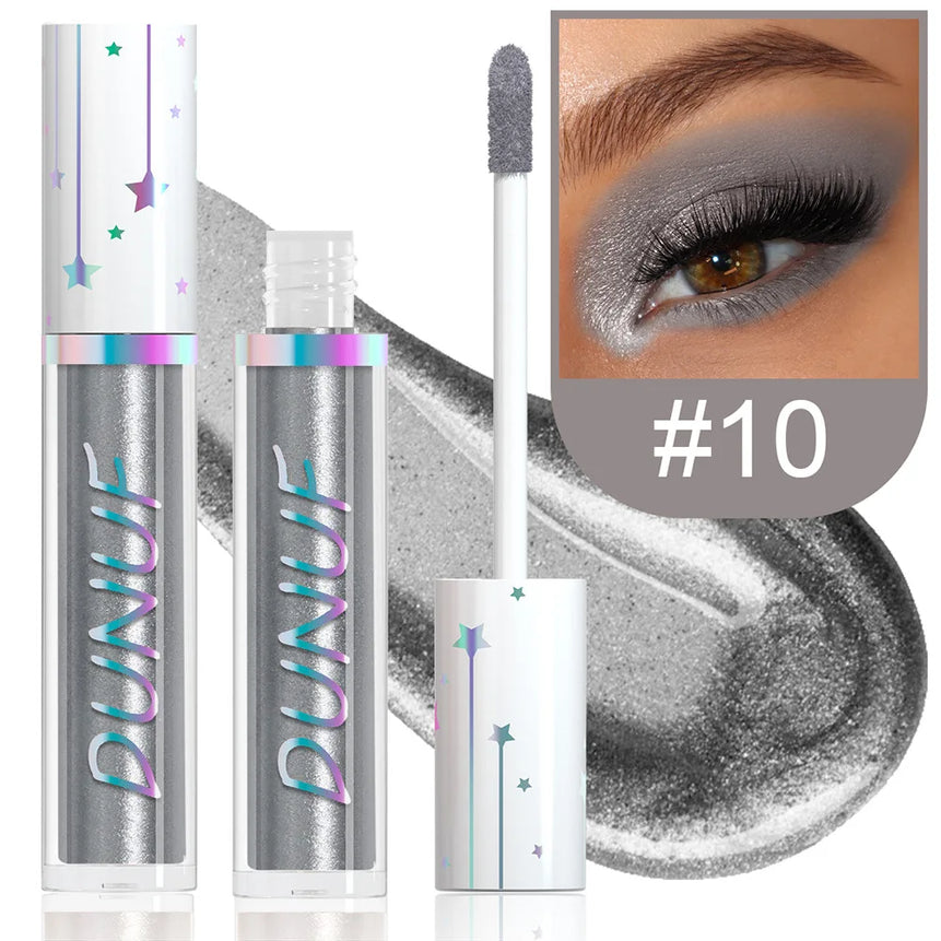 Metallic Liquid Eyeshadow Stick Brown Green Black High Gloss Pearlescent Glitter Eye Shadow Waterproof Stage Makeup Pigment