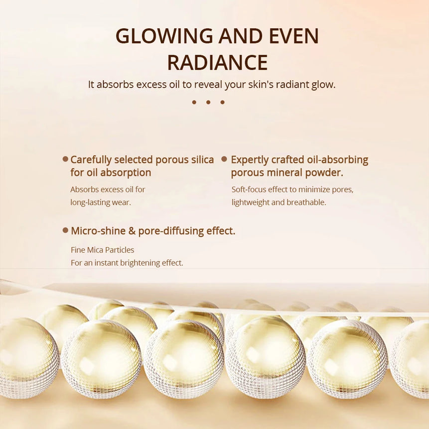 MACKANDY Soft Honey Loose Powder Waterproof Long-lasting Oil Control Shimmer Brighten Coverage Setting Powder Facial Makeup