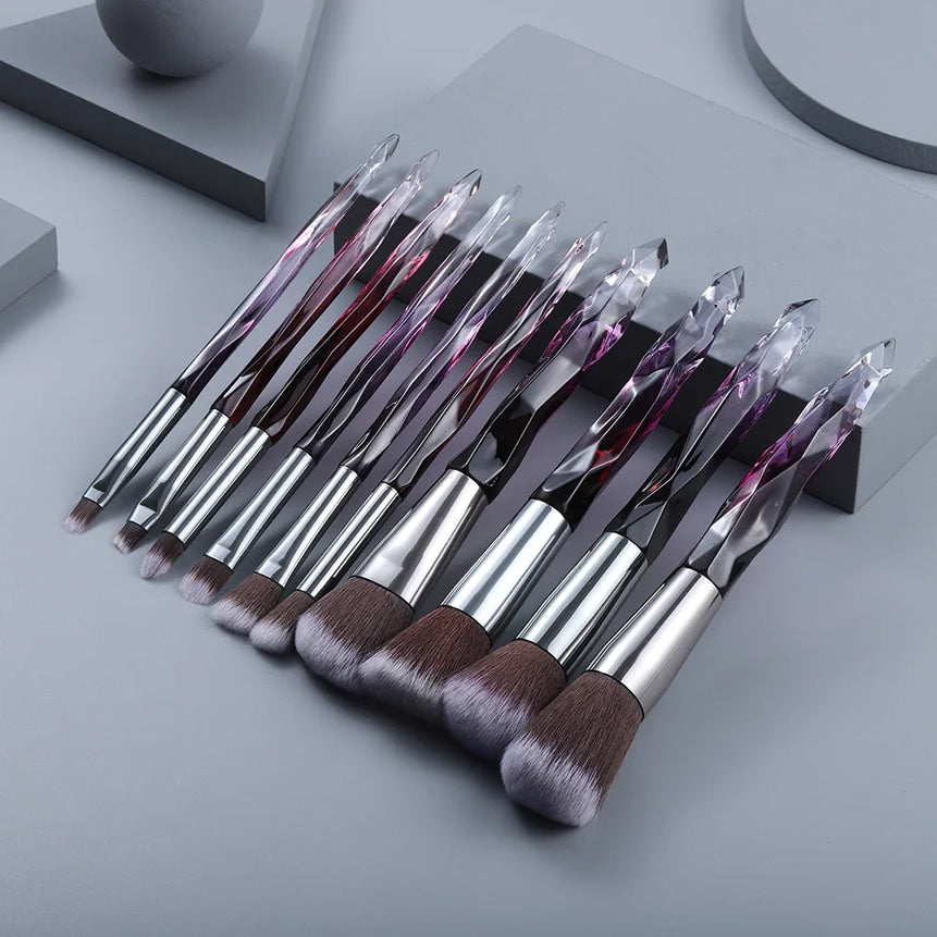5-10 purple makeup brush quality synthetic foundation, loose powder contouring concealer eyeshadow, professional makeup tool