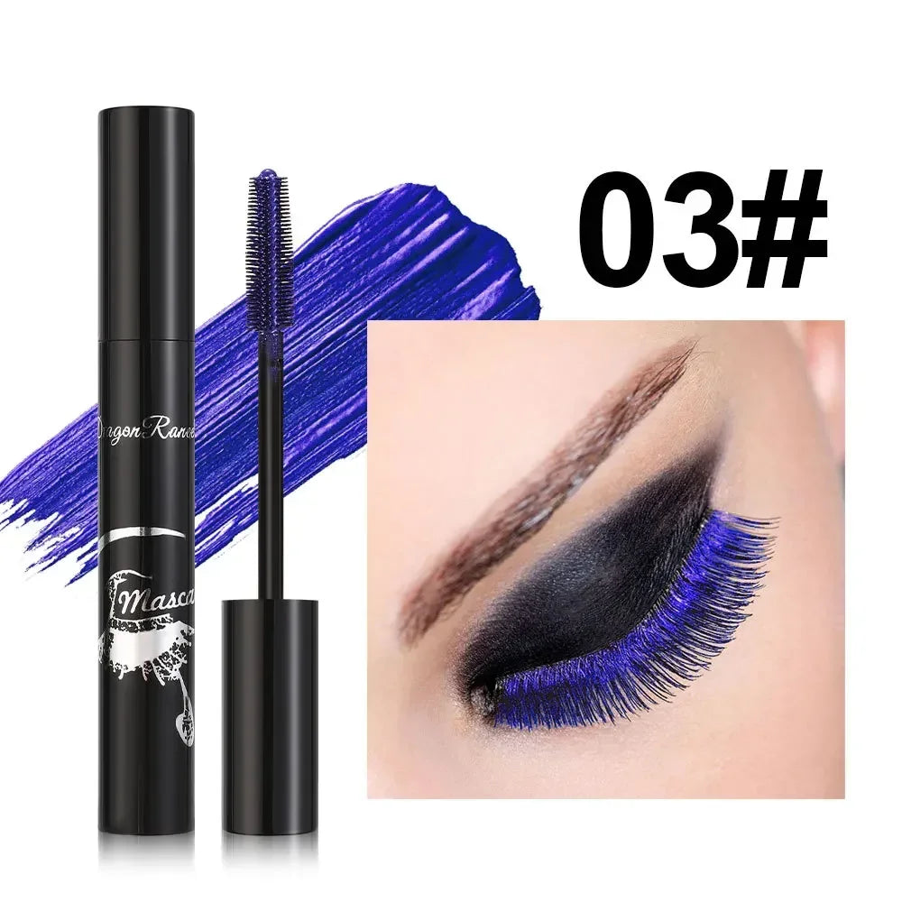 Colorful Mascara Blue Gold Pink Glitter Shimmer Mascara Waterproof Lasting Thick Curling Lengthen Eyelash Extension Mascara