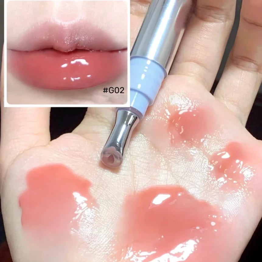 Metal Head Ice Diamond Essence Lip Tint Mirror Water Light Glass Lip Gloss Reduce Lip Wrinkles Moisturizer Lips Pluming Care