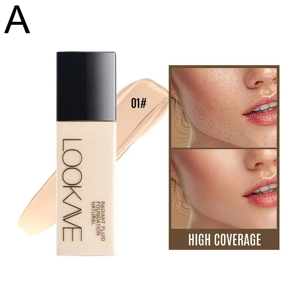 LOOKAVE Liquid Foundation | Long-Lasting, Full Coverage, Matte Finish, Moisturizing Liquid Base, Conceals Imperfections, Smooth Natural Makeup