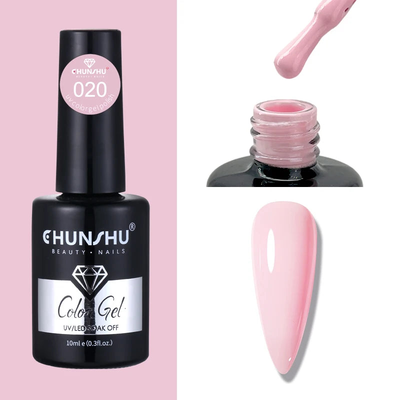 CHUNSHU 10ml Gel Nail Polish Soak Off Semi-Permanent Varnish Professional Salon UV LED Nails Art Gel No Smell All Seasons Colors