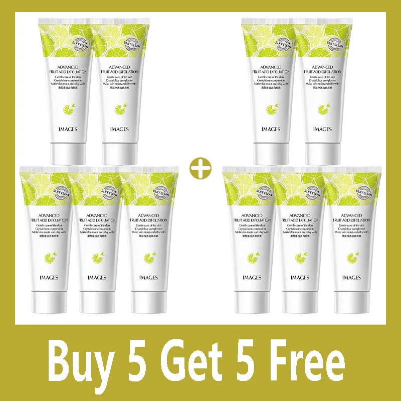Fruit Acid Peeling Gel Facial Cleansing Exfoliating Peeling Scrub Cream Deep Clean Moisturizing Blackhead Removal Face Cleanser