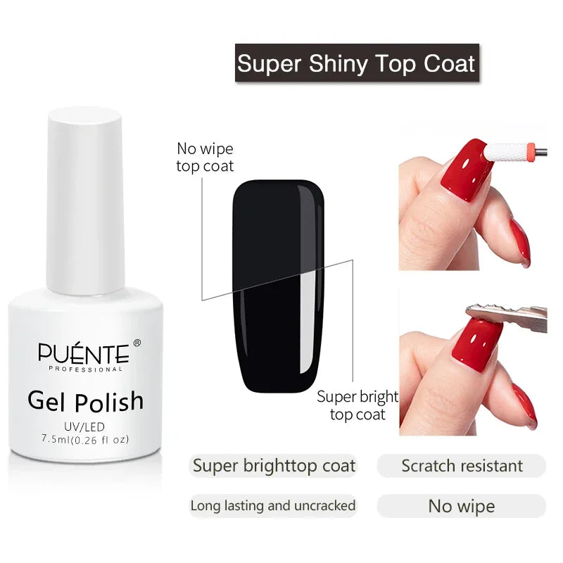 PUENTE Sparkle Platinum Gel Nail Polish 5ML Shiny Gold Silver Glitter Painting Gel Drawing Semi Permanent Varnish For Manicure
