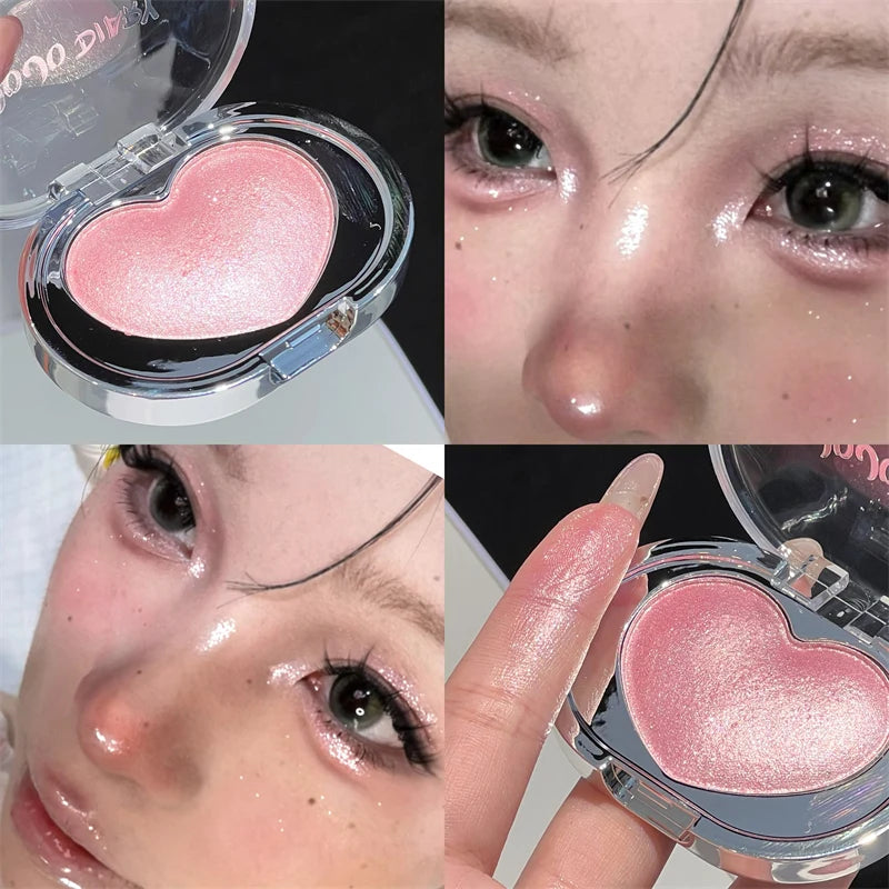 Diamond Sparkle Highlighter Cream Monochrome Shimmer Pearl White Pink Gold Face Contour Brighten Makeup Clear Glitter Highlight