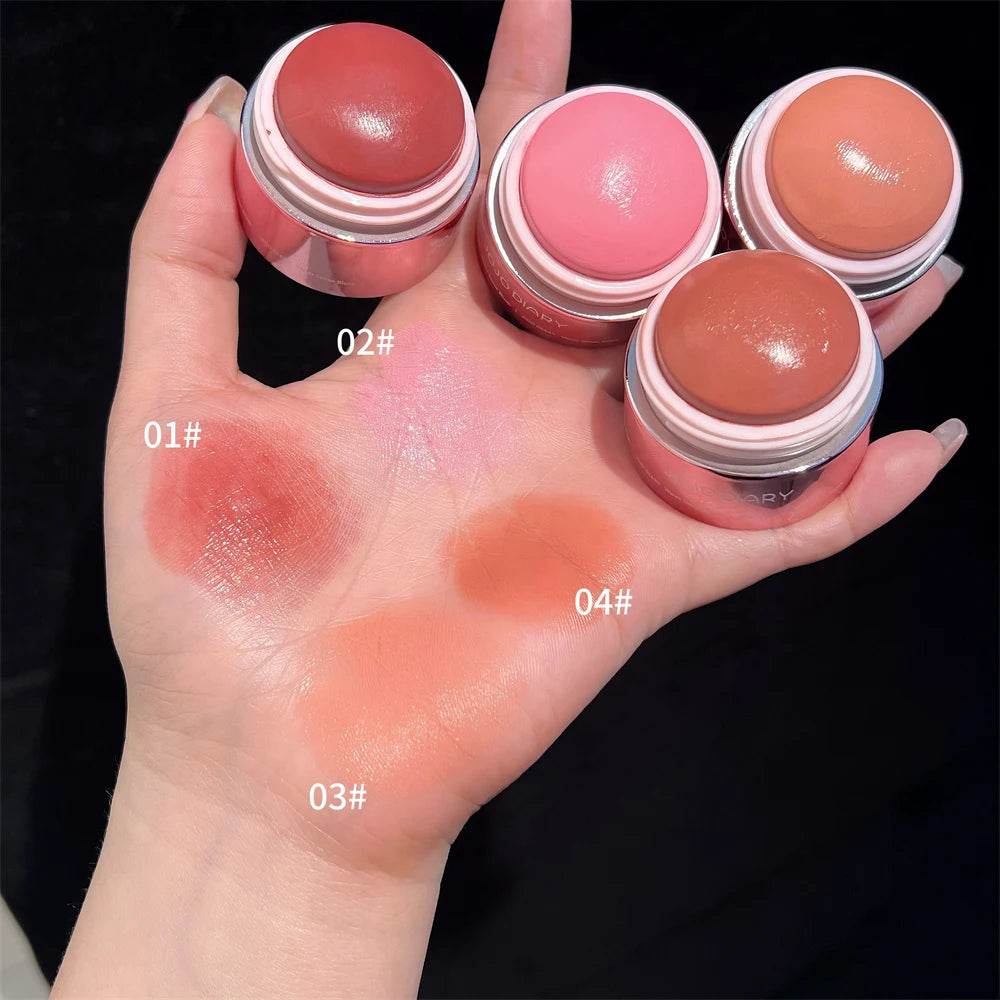 Matte Nude Apricot Blusher Cream Brighten Face Rouge Contouring Makeup Natural Mousse Blush Mud Peach Cream Cheek Tint Cosmetics