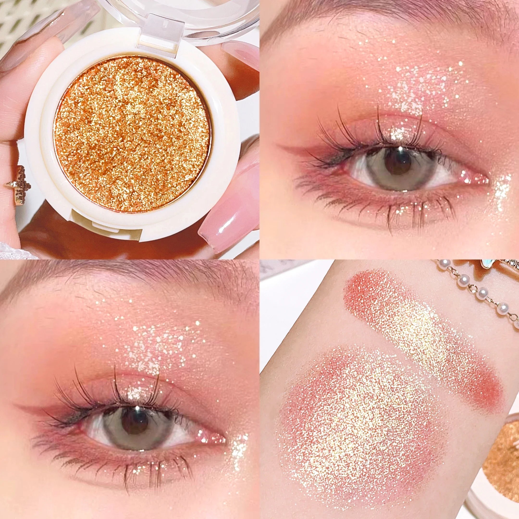 Single-Color Eyeshadow – Matte & Shimmer, High-Pigment, Brightening, Waterproof, Long-Lasting, Soft & Natural Glow Makeup