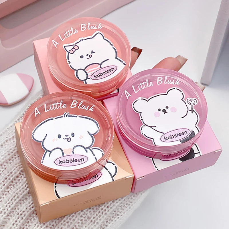 Cat Paw Cream Blush With Thumb Powder Puff Natural Matte Brighten Purple Apricot Rubores Cute Blusher Rouge Korean Dupes Makeup