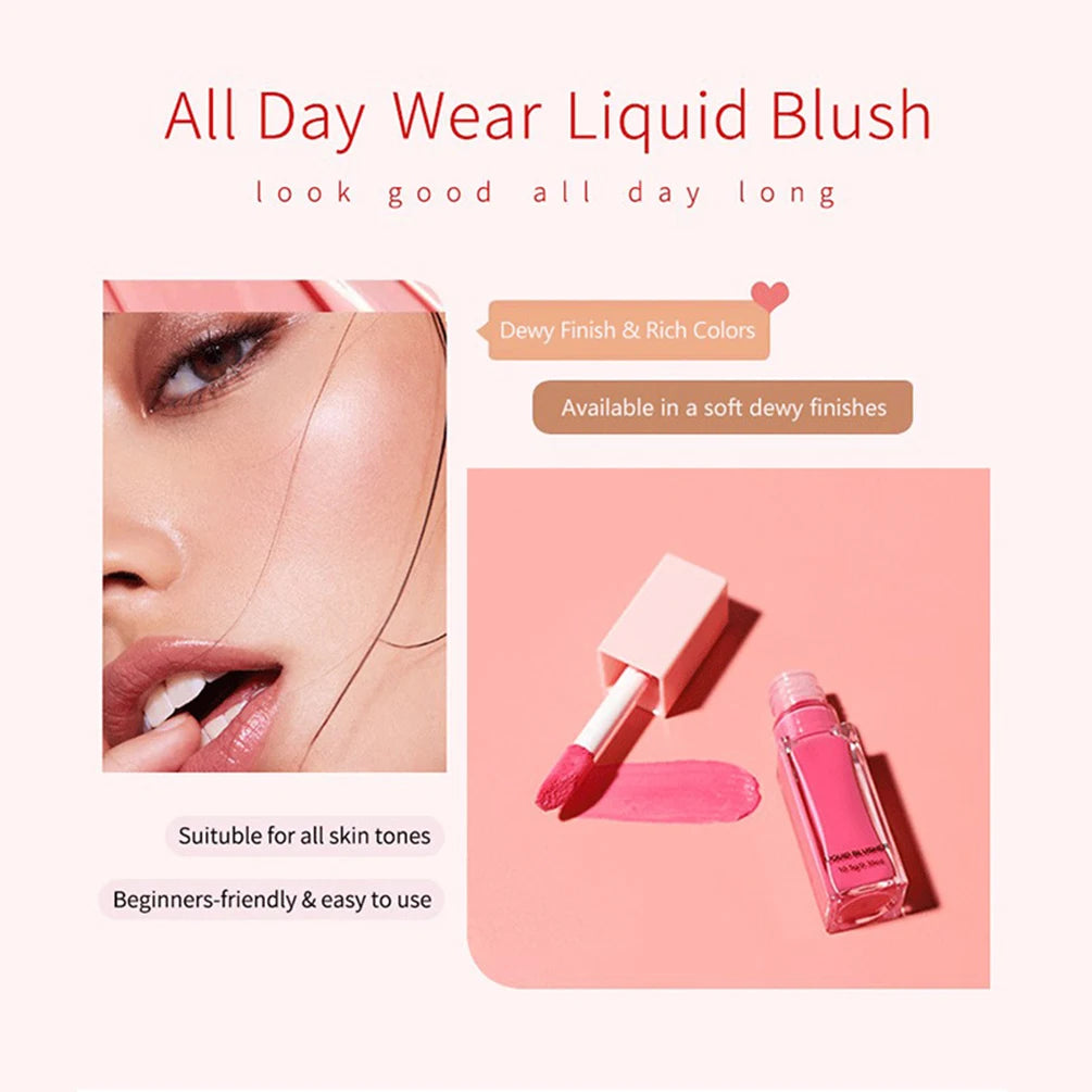 Square Tube Liquid Powder Blusher Milk Muticolor Pigment Waterproof Rich Colors Makeup