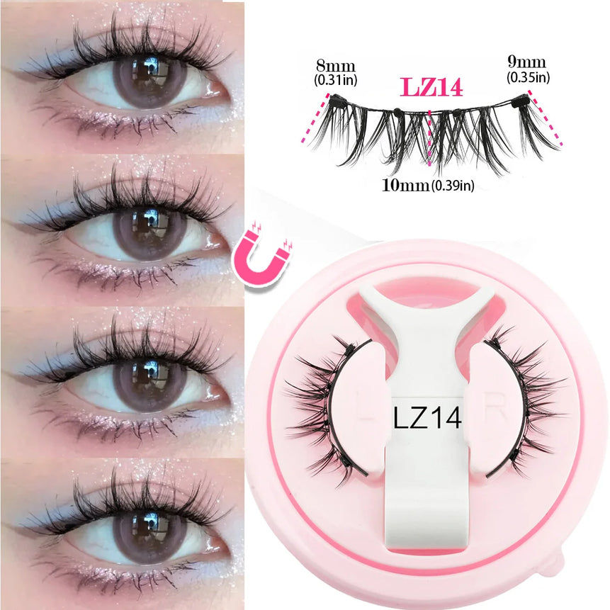 New Magnetic Eye Lashes With Winged Ends Soft Reusable Magnetic Lashes Natural Look 3D False Lashes Makeup With Magnet Tool
