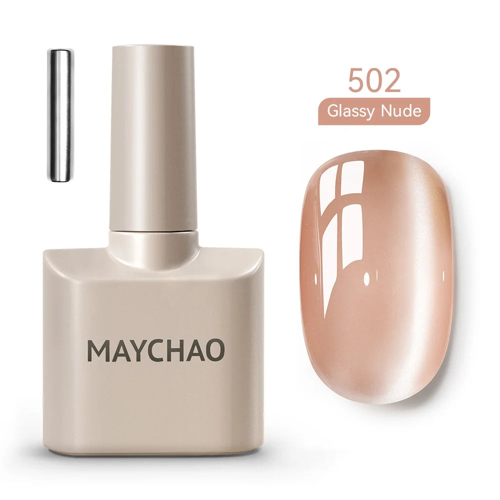 MAYCHAO 10ml Cat Magnetic Gel Nail Polish Cat Eye Glitter Effect Semi Permanent Soak Off UV Gel Varnish Manicure For Nail Art