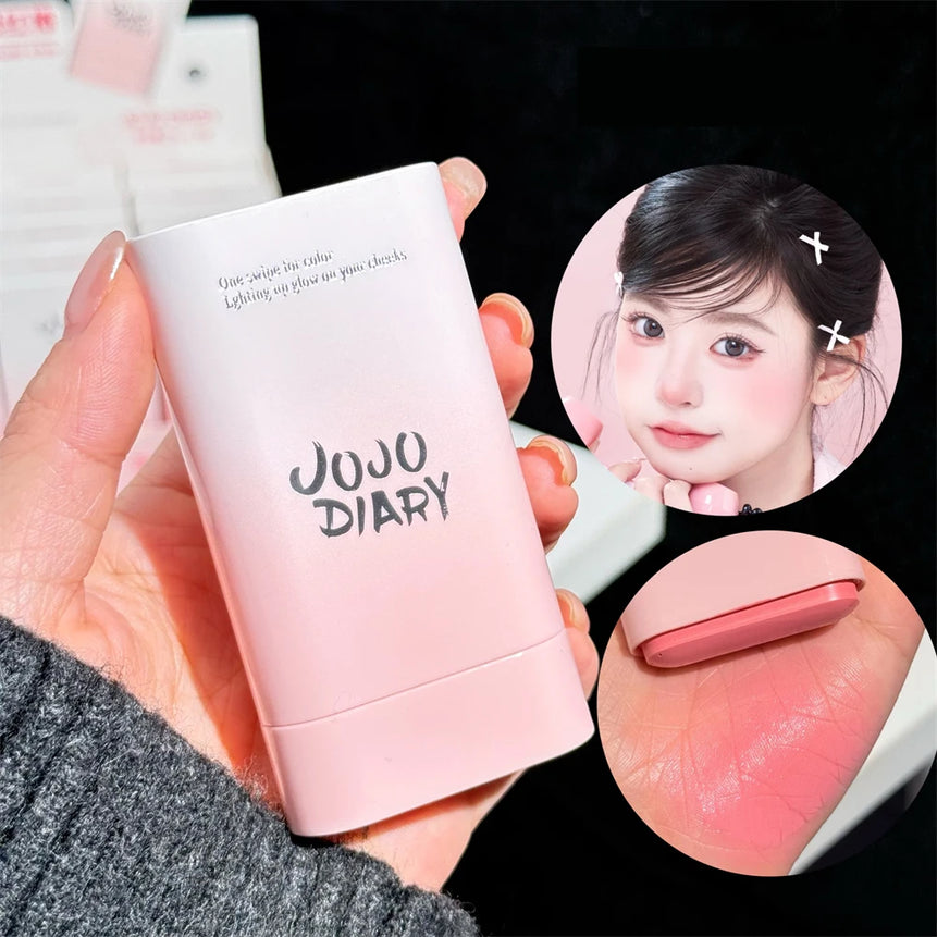 Monochrome Creamy Blush Makeup Multi Stick for Lip & Cheek Rouge Tint Moisturizer Pink Peach Cream Blusher Brightening Skin Tone