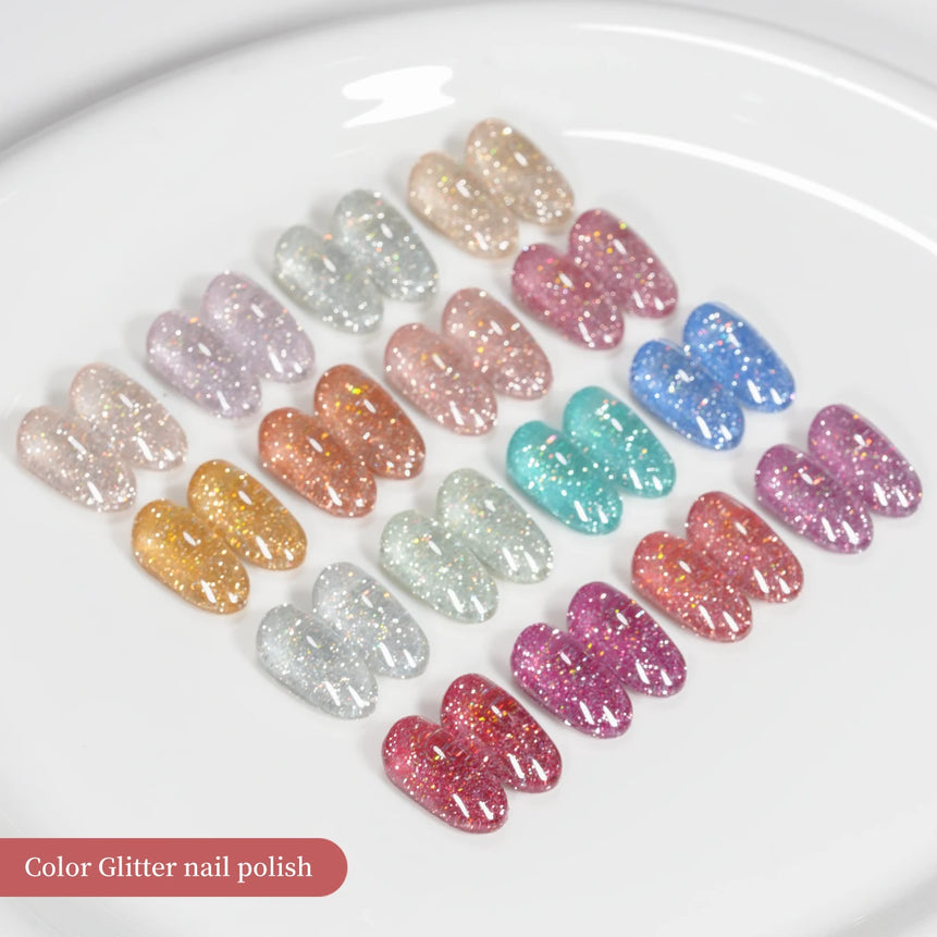 Diamond Glitter Nail Art 16 Colors 15ml Gel Nail Polish Soaking UV LED Nail Gel Salon Female Nail Art Tools Fashion