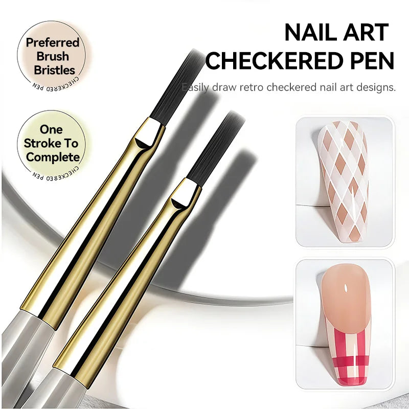 Professional Nail Art Brush Tip Painting Drawing Carving Dotting Pen Flat Fan Liner for Acrylic Gel UV Polish Manicure Tools