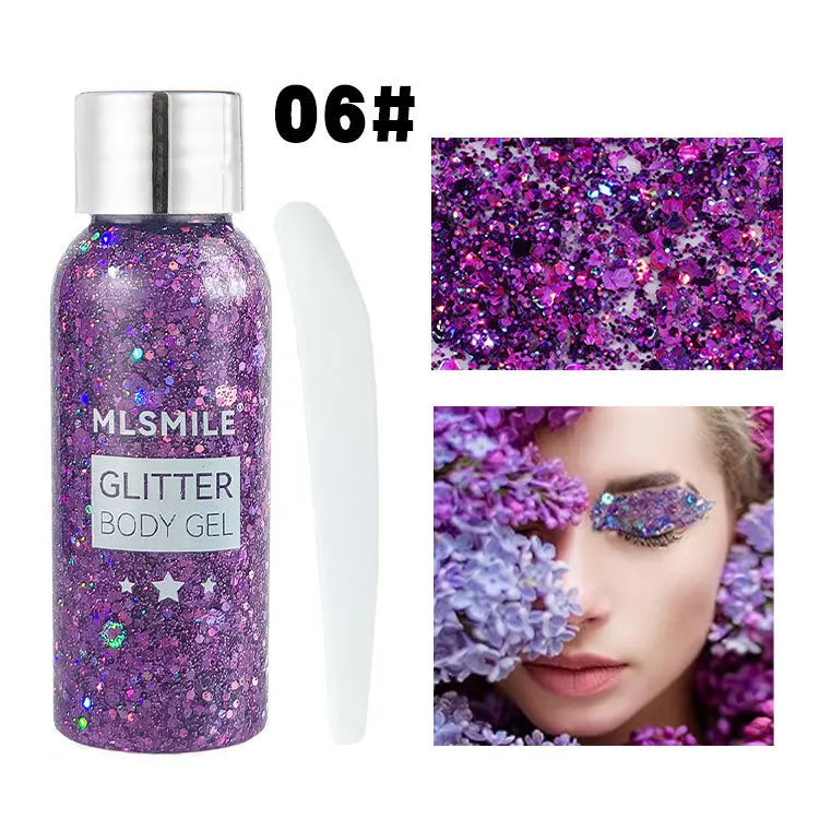 Eye Glitter Nail Hair Body Face Gel Art Waterproof High Gloss Glitter Body Multifunctional Makeup Decoration Party Festival