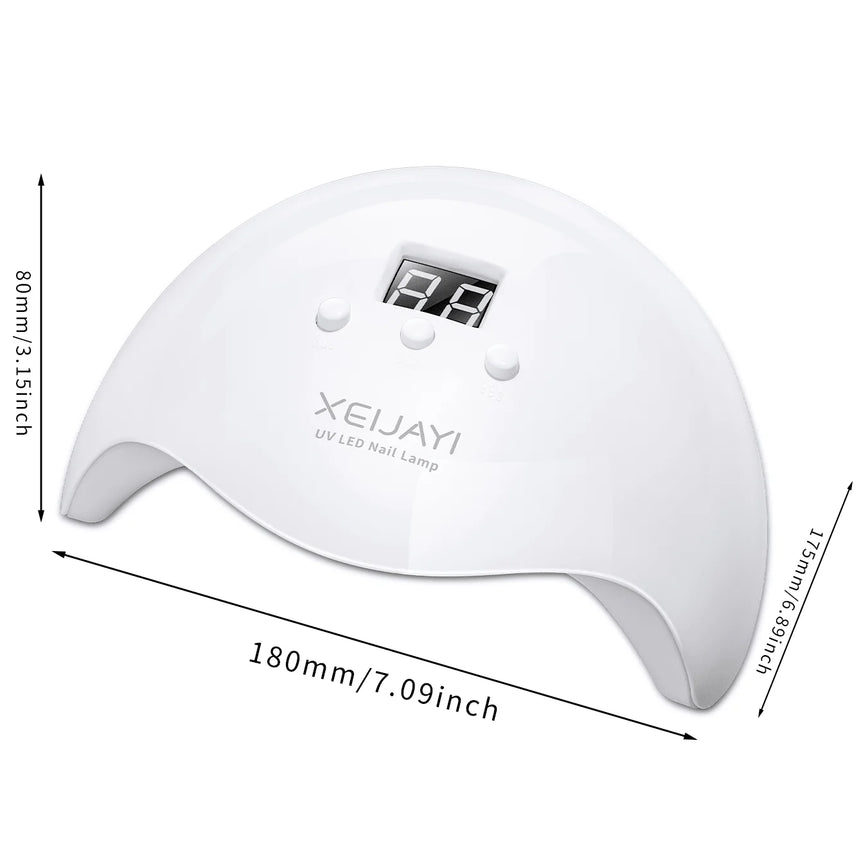 XEIJAYI 1Pc White UV LED Nail Lamp 20 Lamp Beads, Nail Dryer Gel Polish Light, UV Nail Light With 3 Timer Setting LED Dryer