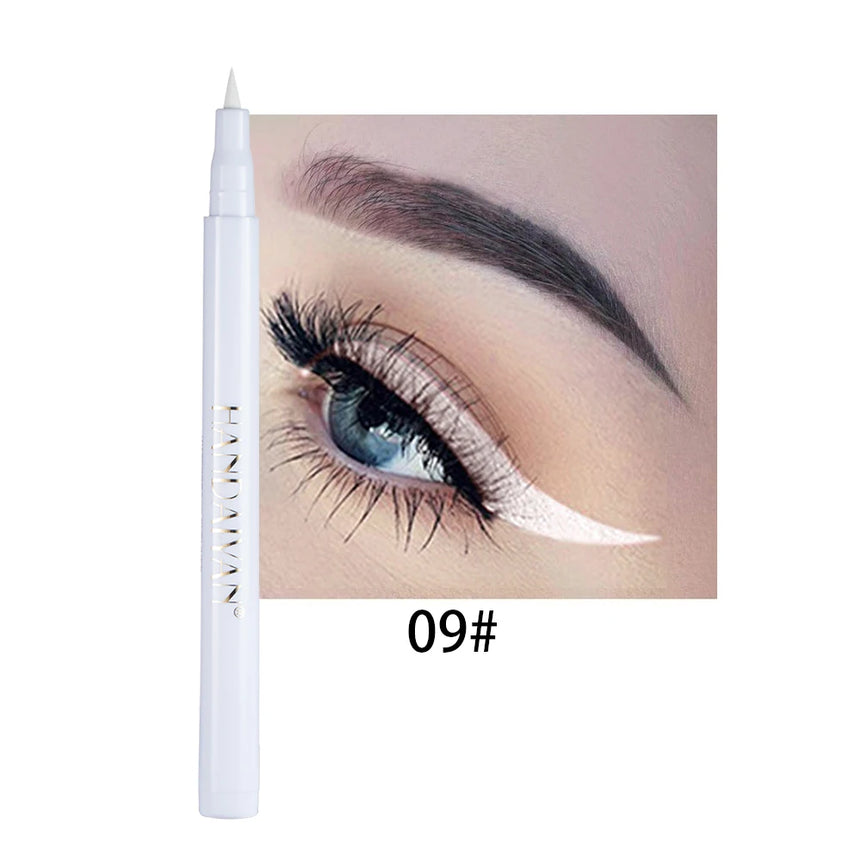 Waterproof Rainbow Matte Colorful Liquid Eye Liner Pencil White Pink Color Eyeliner Pen Makeup Make Up Long-Lasting Cosmetics