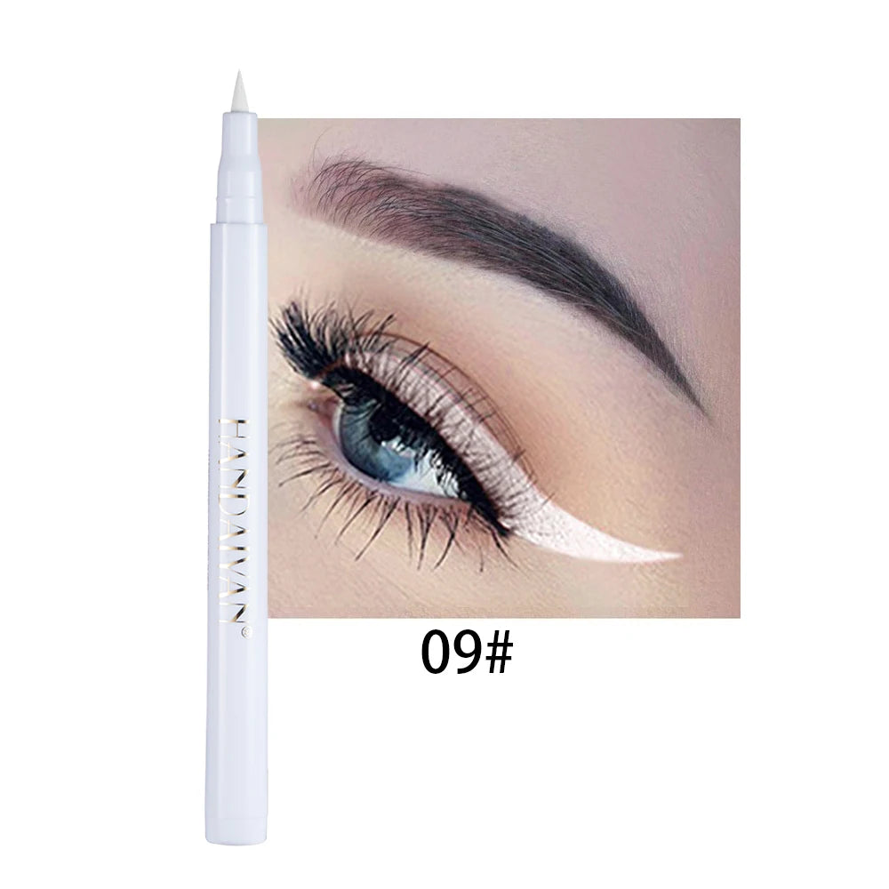 Waterproof Rainbow Matte Colorful Liquid Eye Liner Pencil White Pink Color Eyeliner Pen Makeup Make Up Long-Lasting Cosmetics