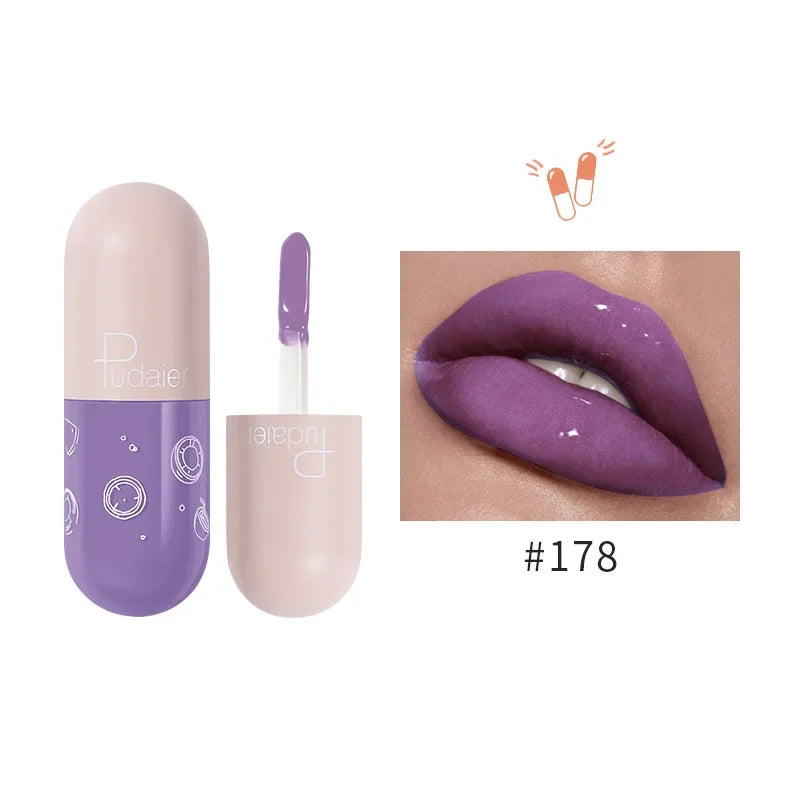 Mini Capsule Mirror Liquid Lipstick Lip Glaze Non-stick Cup Does Not Fall Color Lip Gloss Lip Stick Women Makeup